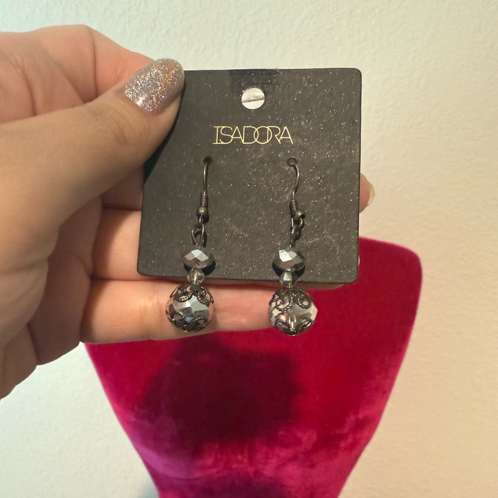 Sparkling Silver Crystal Drop Earrings